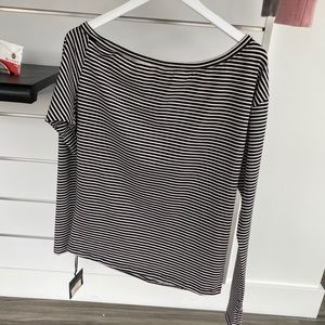 DYI Cold Shoulder Top - Black/White